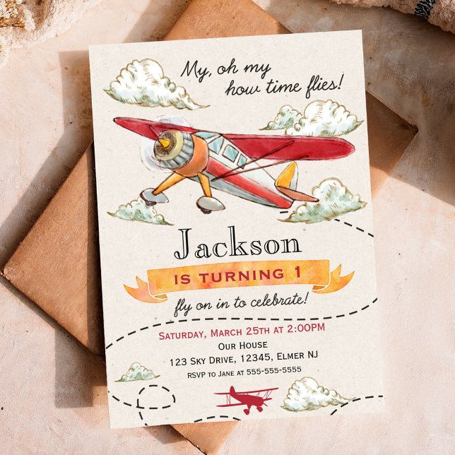 Invitación de cumpleaños de avión Invitación de av (Subido por el creador)