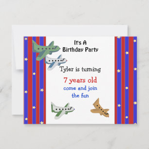 Invitación de cumpleaños de aviones