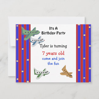 Invitación de cumpleaños de aviones