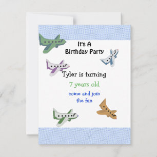 Invitación de cumpleaños de aviones