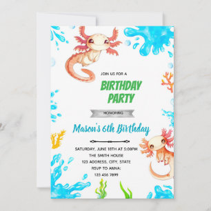 Invitación de cumpleaños de Axolotl