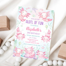 Invitación de cumpleaños de Axolotl ALOTL DE DIVER
