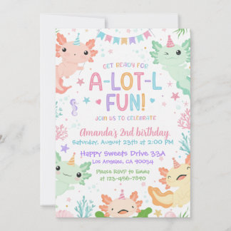 Invitación de cumpleaños de Axolotl, Fiesta bajo e