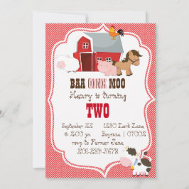 Invitación de cumpleaños de Baa-Oink-Moo
