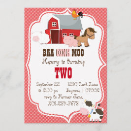 Invitación de cumpleaños de Baa-Oink-Moo