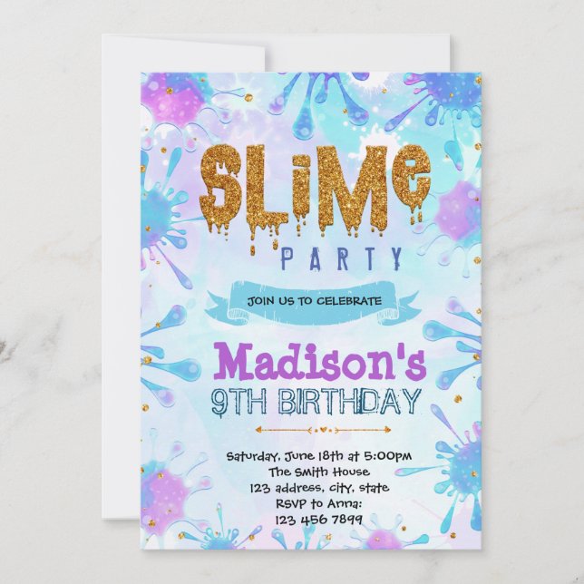 Invitación de cumpleaños de baba linda (Anverso)