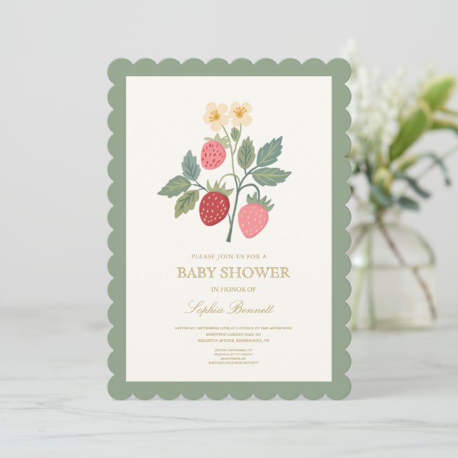 Invitación de Cumpleaños de Baby Shower de Flor de (Anverso de pie)