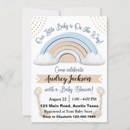 Invitación de Cumpleaños de Baby Shower de Niño Ar