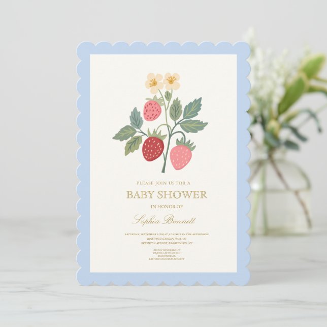 Invitación de Cumpleaños de Baby Shower de Ramo de (Anverso de pie)