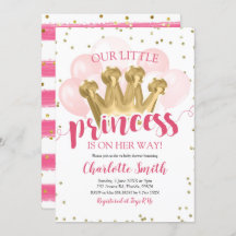 Invitación de cumpleaños de Baby Shower Princesa R