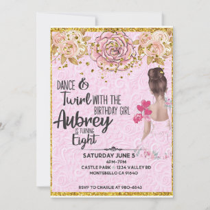 invitación de cumpleaños de bailarina
