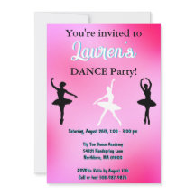 Invitación de cumpleaños de bailarina de baile
