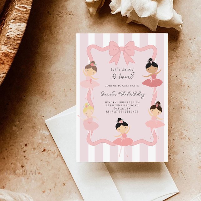 Invitación de cumpleaños de bailarina de baile y g (Subido por el creador)