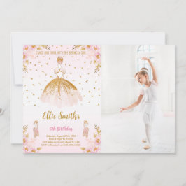 Invitación de cumpleaños de bailarina editable con