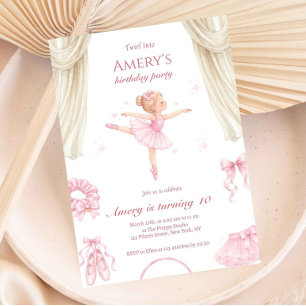 Invitación de cumpleaños de bailarina elegante Ros