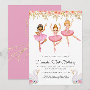 Invitación de cumpleaños de bailarina encantada