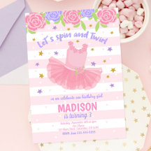 Invitación de cumpleaños de bailarina / Invitación