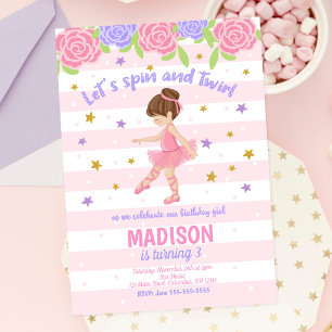 Invitación de cumpleaños de bailarina - Invitación