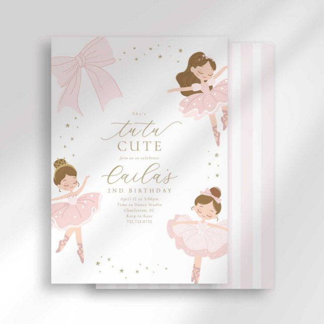 Invitación de cumpleaños de bailarina linda Tutú (Subido por el creador)