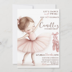 Invitación de cumpleaños de Bailarina Niña