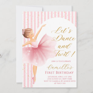 Invitación de cumpleaños de Bailarina Niña