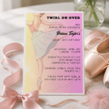 Invitación de cumpleaños de bailarina para girar