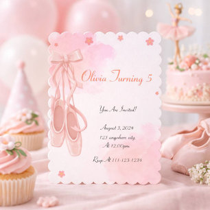 INVITACIÓN DE CUMPLEAÑOS DE BAILARINA PARA NIÑAS