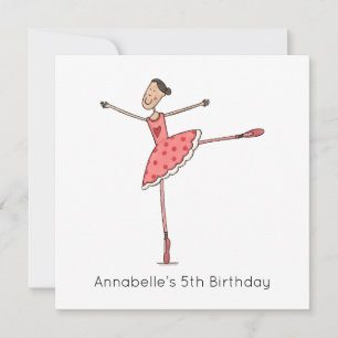 Invitación de cumpleaños de bailarina personalizad