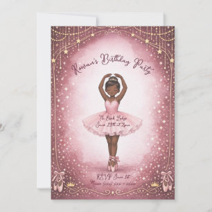 Invitación de cumpleaños de bailarina rosa