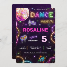 Invitación de cumpleaños de baile