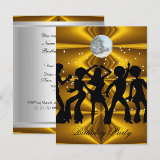 Invitación de cumpleaños de baile de Disco bola de