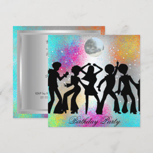 Invitación de cumpleaños de baile Disco psicodélic