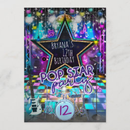 Invitación de cumpleaños de baile musical de fiest