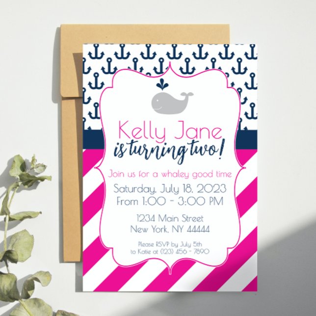 Invitación de cumpleaños de ballena azul (Subido por el creador)