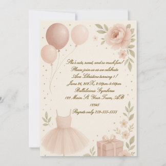 Invitación de cumpleaños de Ballerina