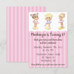 Invitación de cumpleaños de Ballerina