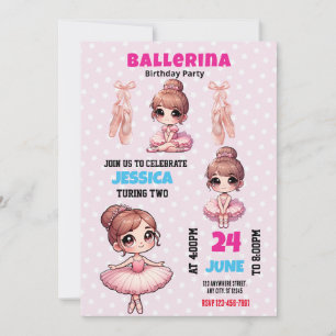 Invitación de cumpleaños de Ballerina