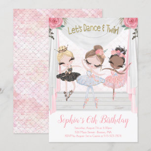 Invitación de cumpleaños de Ballerina