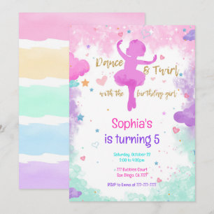 Invitación de cumpleaños de Ballerina