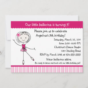 Invitación de cumpleaños de Ballerina Chica