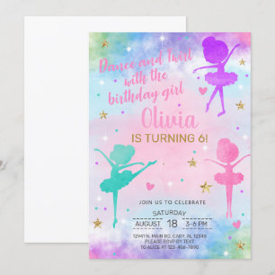 Invitación de cumpleaños de Ballerina Dance Twirl 