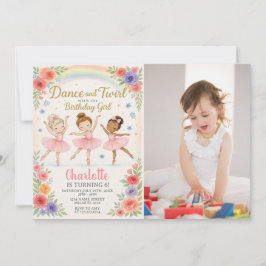 Invitación de cumpleaños de Ballerina editable par