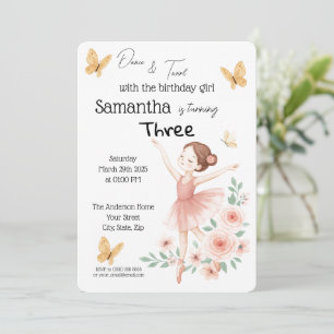 Invitación de cumpleaños de Ballerina - Fiesta de 