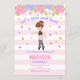 Invitación de cumpleaños de Ballerina / Invitación