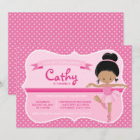 Invitación de cumpleaños de Ballerina Rosa Oscura