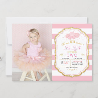 Invitación de cumpleaños de Ballerina Turning 2