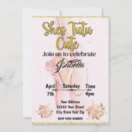 Invitación de cumpleaños de Ballerina Tutu