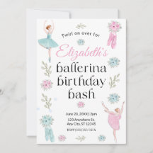 Invitación de cumpleaños de ballet