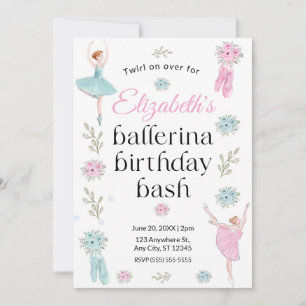 Invitación de cumpleaños de ballet