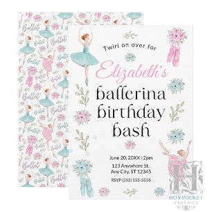 Invitación de cumpleaños de ballet